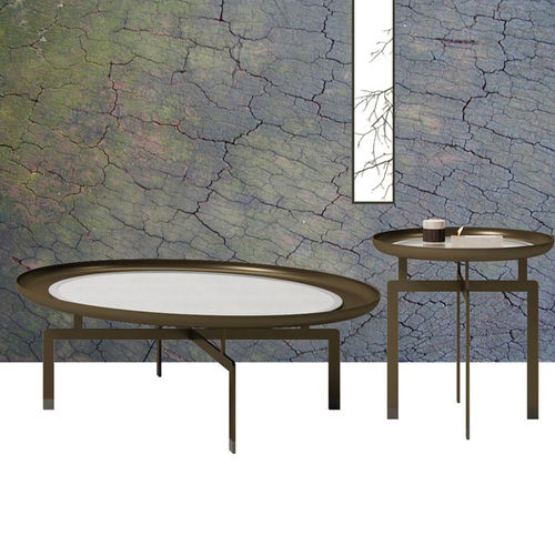 Moderner Beistelltisch - NERA - DIMENSIONE CHI WING LO - Metall / Stoff / Gestell aus Metall