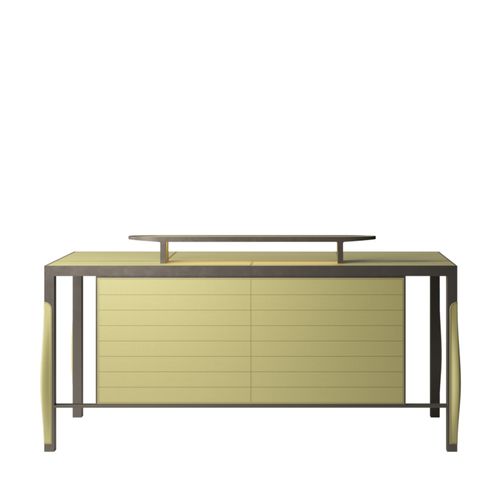 Bodenstehender Schreibtisch - FAYI  - DIMENSIONE CHI WING LO - modern / Metall / Leder