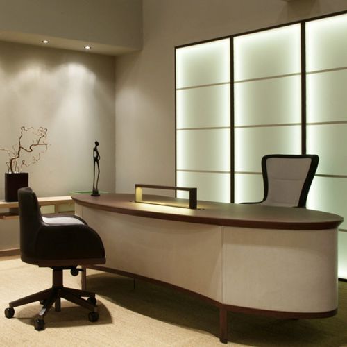 Bodenstehender Schreibtisch - 60 series - DIMENSIONE CHI WING LO - für 2 Personen / modern / Natureiche