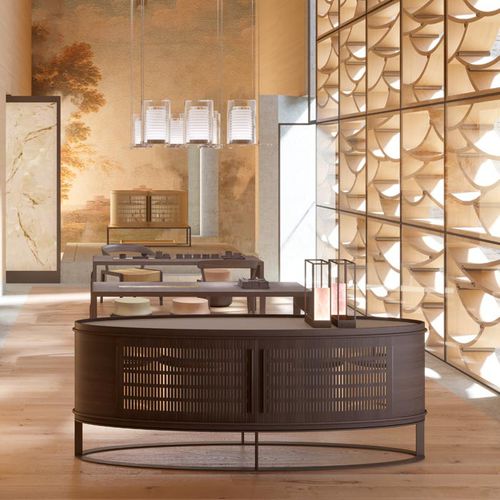 Modernes Sideboard - YFOS  - DIMENSIONE CHI WING LO - Eiche / Sucupira / Metall