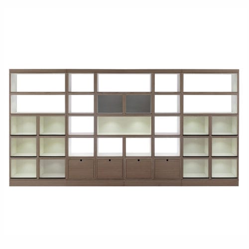 Modernes Regal - MAZI  - DIMENSIONE CHI WING LO - Natureiche / Sucupira / mit Schublade