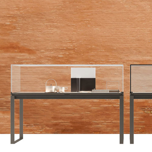Moderner Konsolentisch - SIYI - DIMENSIONE CHI WING LO - Glas / Gestell aus Metall / rechteckig