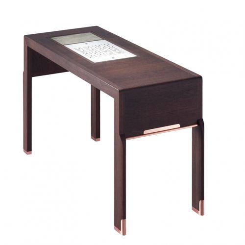 Moderner Konsolentisch - ESTI  - DIMENSIONE CHI WING LO - Sucupira / Naturstein / Gestell aus Holz