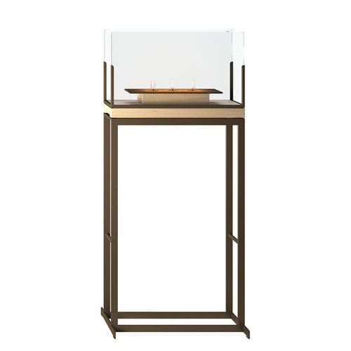Glas-Kerzenhalter - DORO  - DIMENSIONE CHI WING LO - Metall / Natureiche / Sucupira