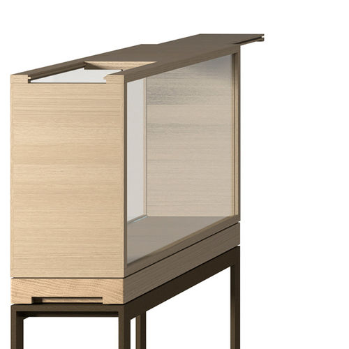 Moderne Vitrine - DORO  - DIMENSIONE CHI WING LO - Glas / Natureiche / Sucupira