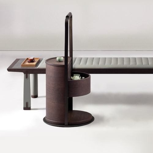 Moderner Nachttisch - SIMA - DIMENSIONE CHI WING LO - Natureiche / Sucupira / Gestell aus Metall