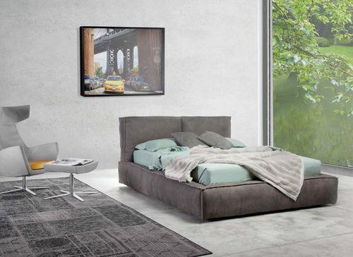 Doppelbett - PIUMA - Golden Night - modern / Polster / Bettkasten