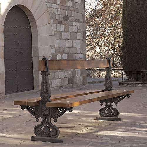 Klassische Bank für den öffentlichen Raum - VERSAILLES  - Colomer - Holz / Gusseisen / mit Rückenlehne