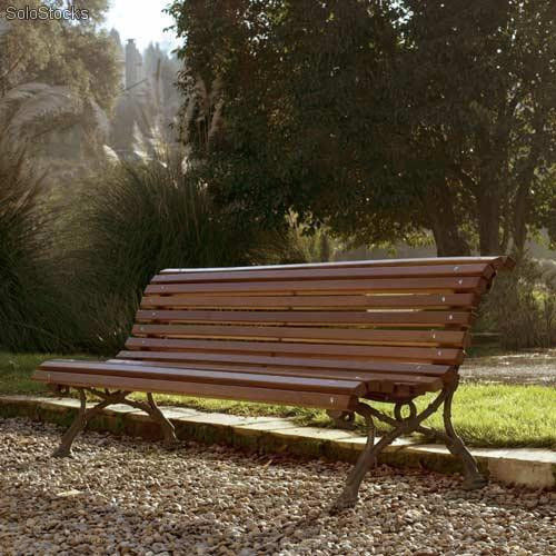 Klassische Bank für den öffentlichen Raum - ROMANTICO - Colomer - Holz / Gusseisen / mit Rückenlehne