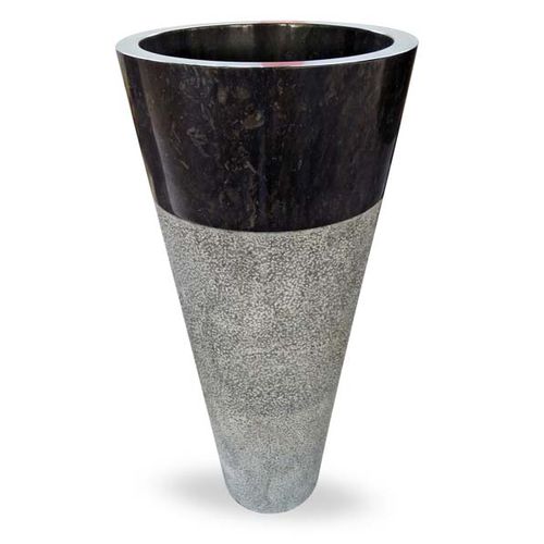 Bodenstehendes Waschbecken - CIRCULAR NEGRO - Mosavit - Naturstein / konisch / modern