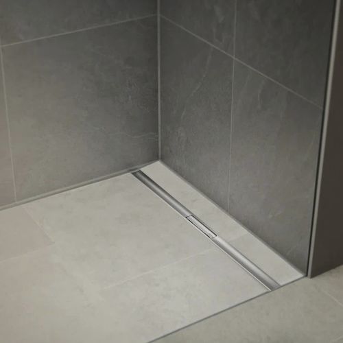 Edelstahl-Duschablaufrinne - CLEANLINE30 - GEBERIT - gebürsteter Edelstahl / Fertigbau / modern