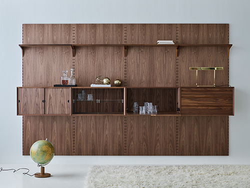 Moderne Wohnwand - SYSTEM CADO® - DK3 - Eiche / Nussbaum