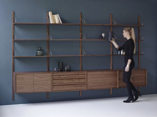 Wandmontiertes Regal - ROYAL SYSTEM - DK3 - modern / Eiche / Nussbaum