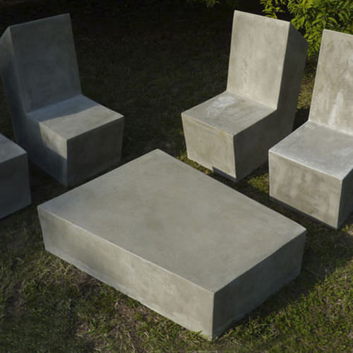 Moderner Couchtisch - CUT.5 - LOVECEMENT - Faserzement / Gestell aus Faserbeton / für Privatgebrauch