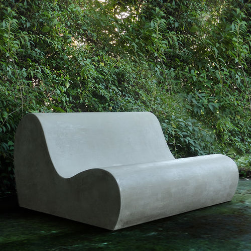 Sofa / originelles Design - LAND.6 - LOVECEMENT - für Garten / handgefertigt / grau