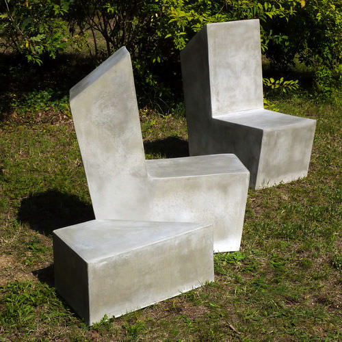 Moderner Gartenstuhl - CUT.2 - LOVECEMENT - für Außenbereich / für den Innenraum / Faserzement