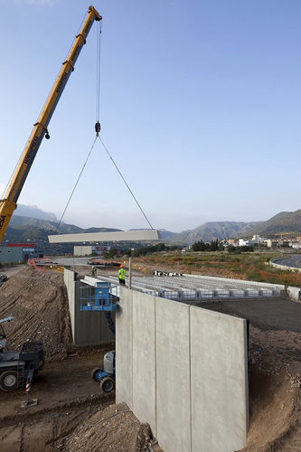 Stahlbeton-Stützmauer - HORMIPRESA - modular / Fertigbau / für Brückenbau