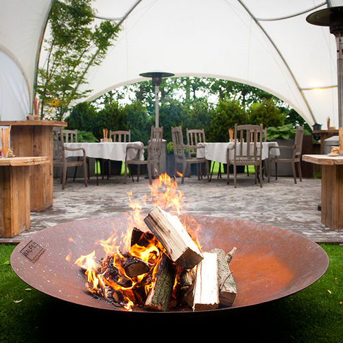 Garten-Feuerstelle / Holz - ADO - WALFiLii - Cortenstahl / mit Grill