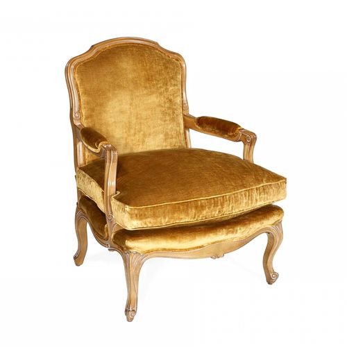 Sessel / französischer Stil - ROCHEFORT  - Oficina Inglesa - Stoff / Leder / Eiche