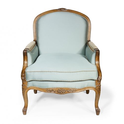 Sessel / Louis XV - PRESIDENTE  - Oficina Inglesa - Stoff / Leder / Eiche