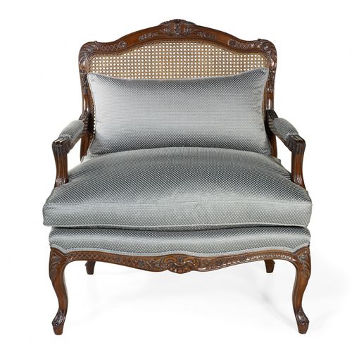 Sessel / Louis XV - RODIN  - Oficina Inglesa - Stoff / Leder / Eiche