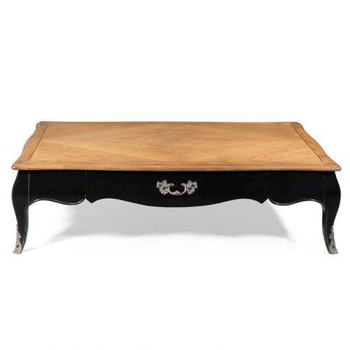 Couchtisch / Louis XV - BOURBON - Oficina Inglesa - Glas / Eiche / Kirschbaum