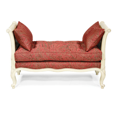 Polsterbank / Louis XV - GEORGINA RÉCAMIER  - Oficina Inglesa - Stoff / Leder / Gestell aus Holz
