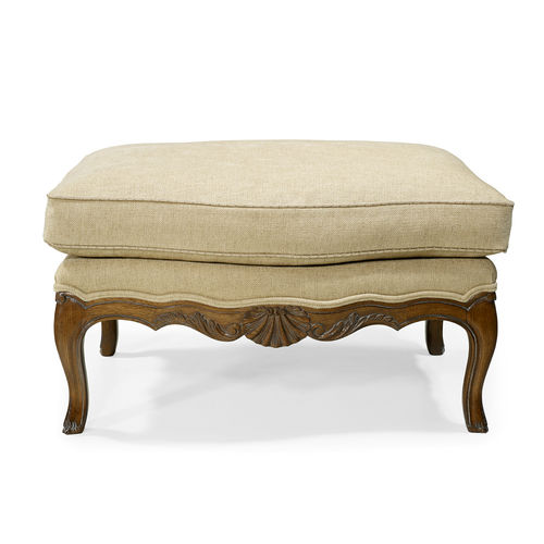 Fußschemel / Louis XV - OLGA  - Oficina Inglesa - Stoff / Leder / Eiche
