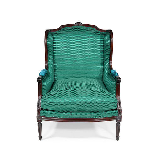 Sessel / Louis XVI - BERGÈRE À OREILLE - Oficina Inglesa - Stoff / Leder / Eiche