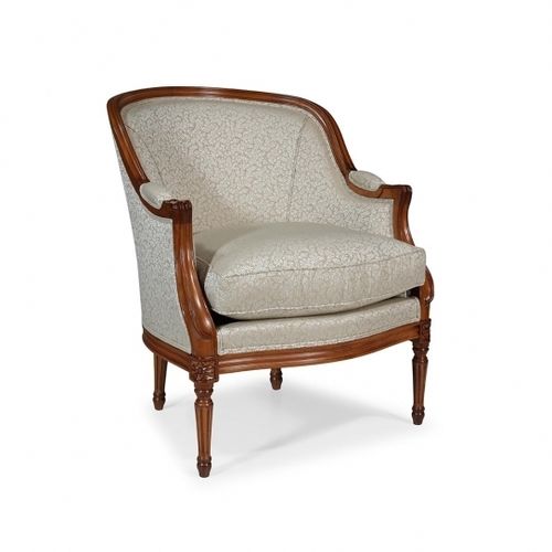 Sessel / Louis XVI - VALLENCOURT - Oficina Inglesa - Stoff / Leder / Eiche