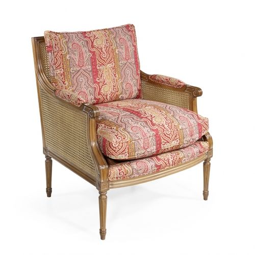 Sessel / Louis XVI - COLOGNE - Oficina Inglesa - Stoff / Leder / Eiche