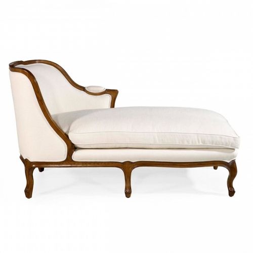 Récamiere / Louis XV - ELÉONORE - Oficina Inglesa - Stoff / Leder / Eiche