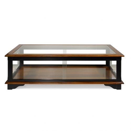 Moderner Couchtisch - LA ROCHELLE - Oficina Inglesa - Glas / Eiche / Kirschbaum
