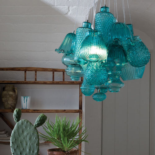 Hängelampe - CERAUNAVOLTA - KARMAN - geblasenes Glas / modern / schnurlos