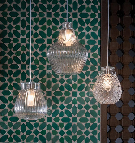 Hängelampe - CERAUNAVOLTA - KARMAN - geblasenes Glas / modern / schnurlos