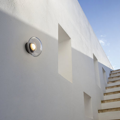 Moderne Wandleuchte - AGUA - KARMAN - für Garten / anodisiertes Aluminium / Glas