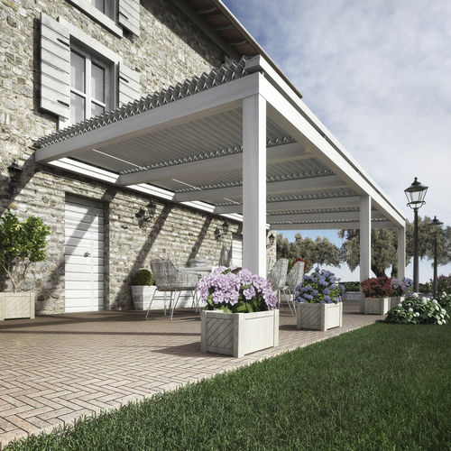 Hängende Pergola - ECLISSI  - DIRELLO S.R.L - Aluminium / mit orientierbaren Lamellen / mit Sonnenschutzlamellen