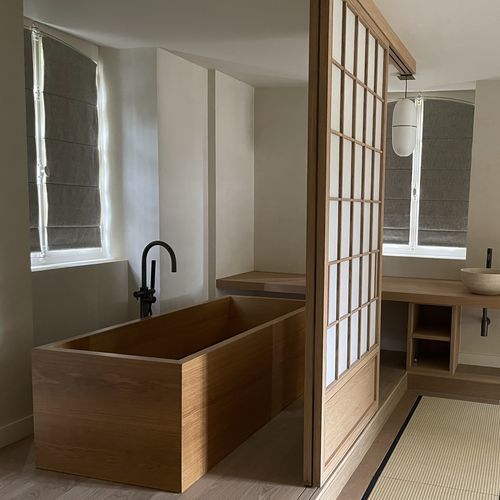 Freistehende Badewanne - DURI - MICHOR - für Wohnungen / Eiche / Esche