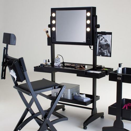 Moderner Schminktisch - L400 WITH FRAMED - CANTONI - Holz / für Frisörsalon / mit Hintergrundbeleuchtung
