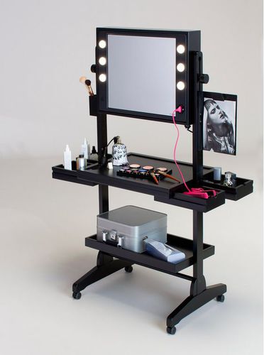 Moderner Schminktisch - L400X2 WITH DOUBLE FRAMED MIRROR - CANTONI - Holz / für Frisörsalon / mit Hintergrundbeleuchtung