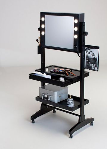 Moderner Schminktisch - L200X2 WITH DOUBLE FRAMED - CANTONI - Holz / für Frisörsalon / mit Hintergrundbeleuchtung