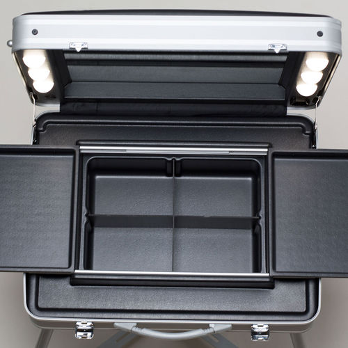 Moderner Schminktisch - NEW EVO 17 - CANTONI - Aluminium / für Frisörsalon / mit Hintergrundbeleuchtung
