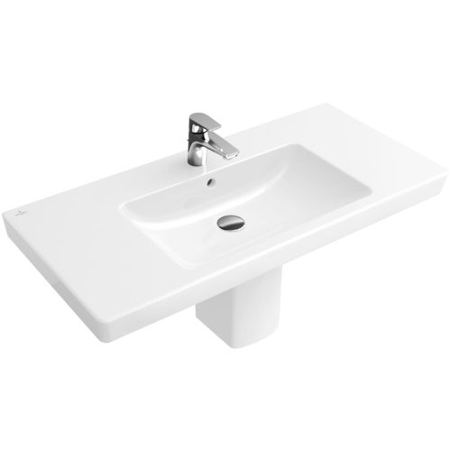 Wand-Waschbecken - SUBWAY 2.0:  717581 - Villeroy & Boch - Porzellan / mit integrierter Waschtischplatte / rechteckig