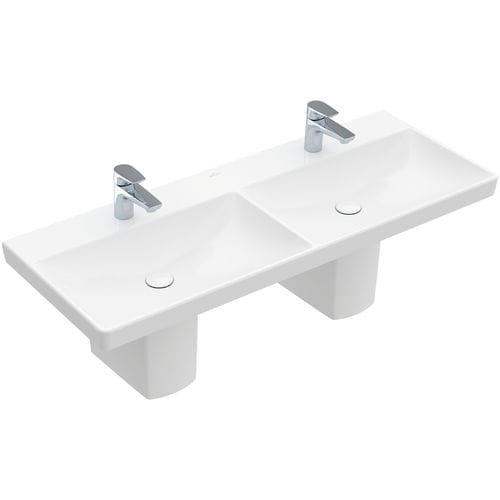 Wand-Waschbecken - AVENTO : 4A23CG - Villeroy & Boch - Keramik / doppelt / rechteckig