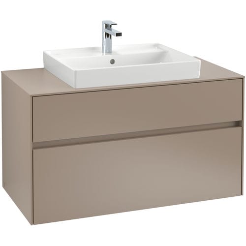 Einzelwaschbeckenunterschrank - COLLARO : C019L0 - Villeroy & Boch - wandhängend / Holz / modern