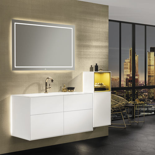 Wandmontierter Waschtisch-Unterschrank - FINION : G05 - Villeroy & Boch - lackiertes Holz / modern / mit Schubladen