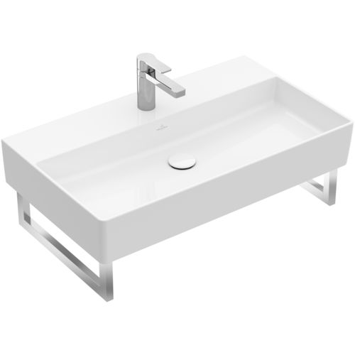 Wand-Waschbecken - MEMENTO 2.0 : 4A2281 - Villeroy & Boch - Keramik / mit integriertem Handtuchhalter / rechteckig