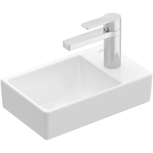 Aufsatzwaschbecken - AVENTO: 43003L - Villeroy & Boch - Keramik / Mischbatterie / rechteckig