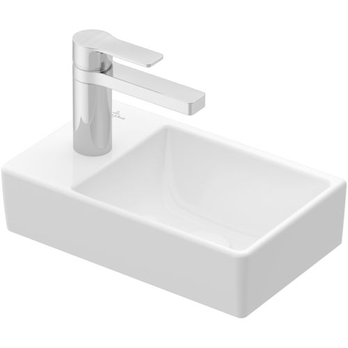 Aufsatzwaschbecken - AVENTO: 43003R - Villeroy & Boch - Keramik / Mischbatterie / rechteckig