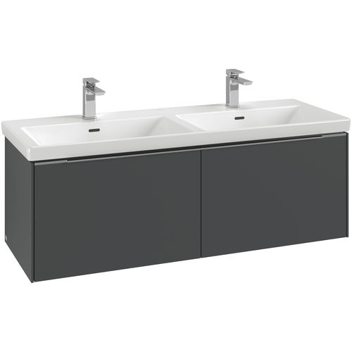 Doppelter Waschtisch-Unterschrank - SUBWAY 3.0: C56700 - Villeroy & Boch - wandhängend / Holz / Aluminium